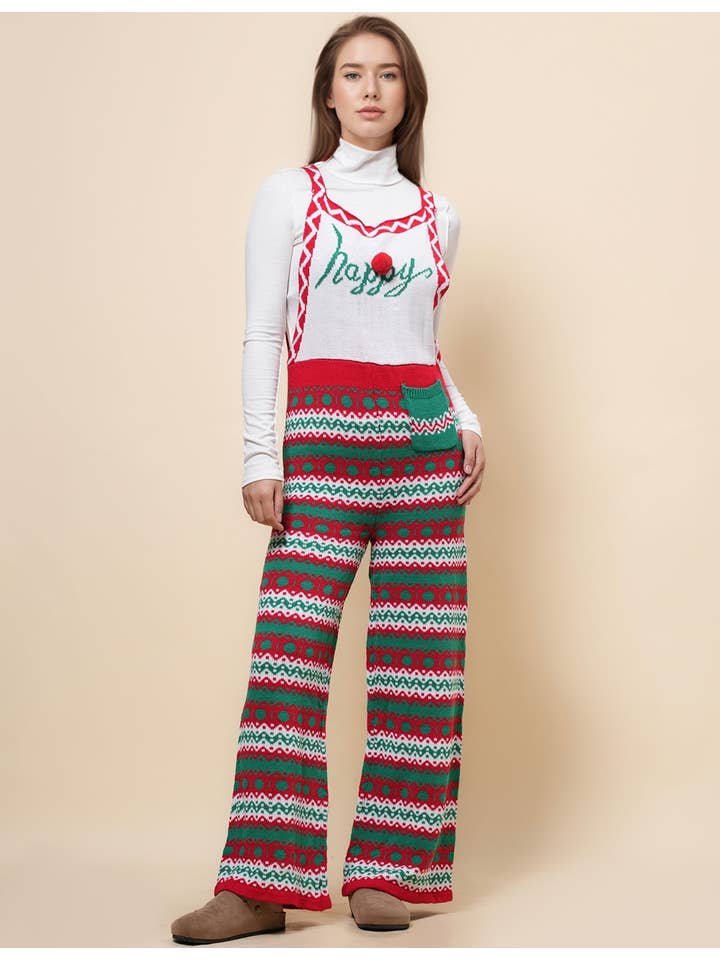 Sweetkama - Venta al por mayor Peto - Mujer - Mono navideño con hombros y tirantes para mujer SKJ4923