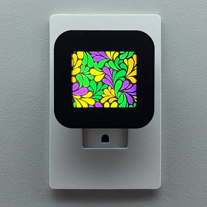 Mardi Gras Color Swirl Night Light for wholesale by Swaplights Night Lights