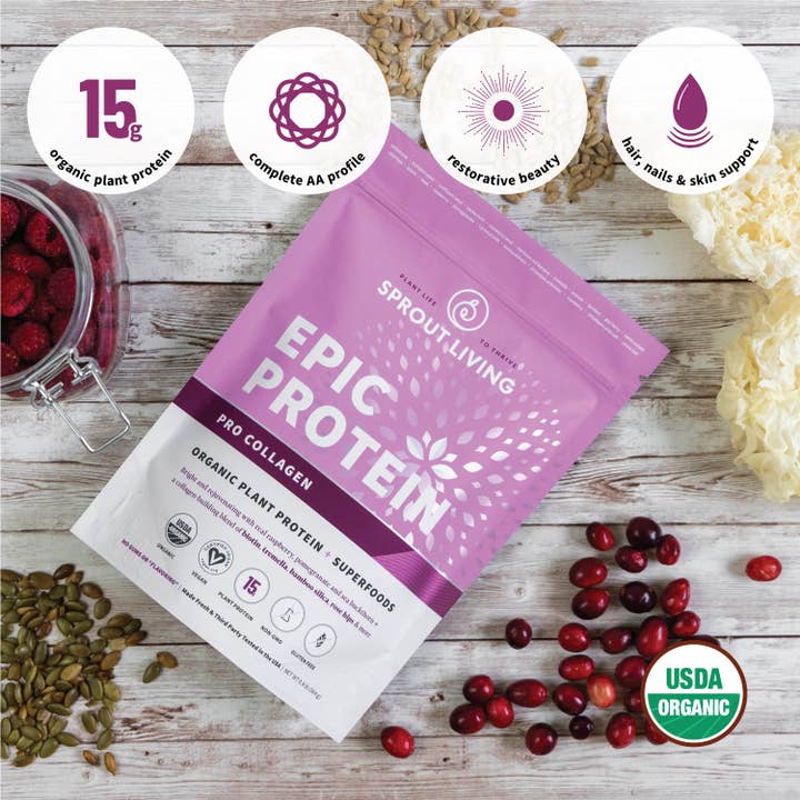 Sprout Living - Wholesale Protein/Superfood Powder - Epic Protein | Organic Plant Protein, Pro Collagen, 336 G3