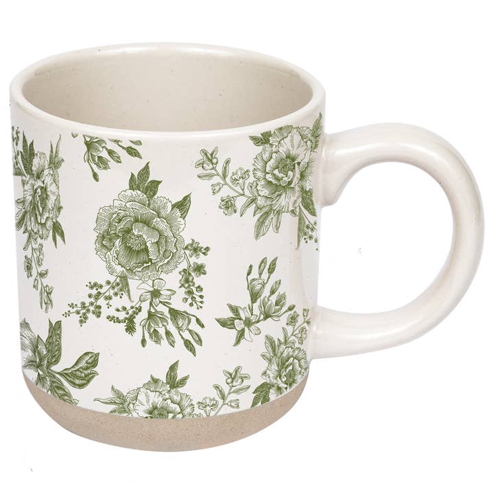 Sweet Water Decor – wholesale Coffee mug – Green Delft Stoneware Coffee Mug - Spring Home Decor