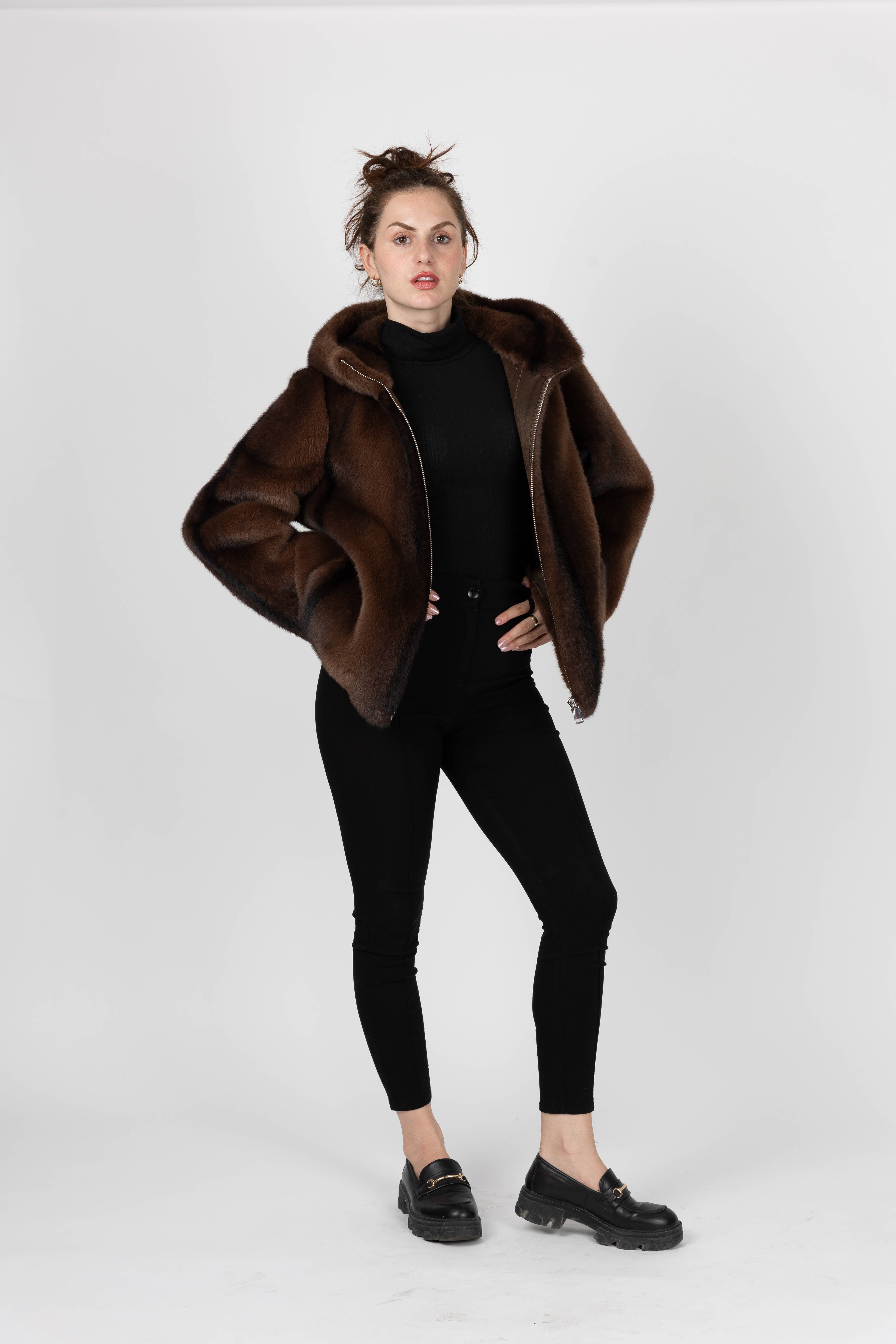 KZELL PARIS - Wholesale Fur/Faux Fur Coat - Women's - FAUX FUR STRIPED JACKET5