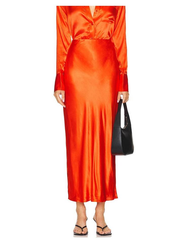 Rosa Clothing - Wholesale Skirt - Women's - Elegant long fishtail satin skirt