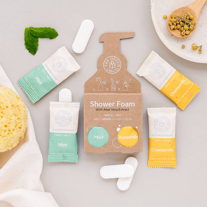 The Green Lab Co. - Wholesale Body Wash/Shower Gel - Refill Set Shower Foam Tablets – Mint and Chamomile