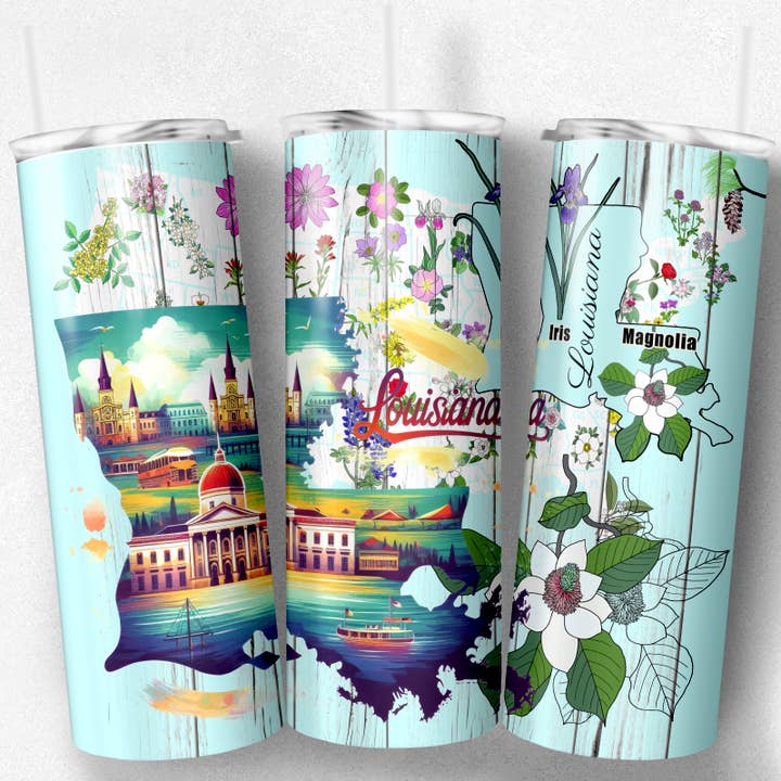 Louisiana State Tumbler, 20 Oz Stainless Steel for wholesale by So Peachy Designs