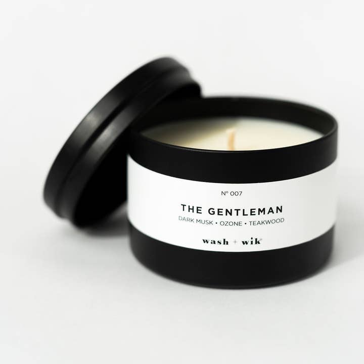 The Gentleman - 8oz Black Tins - 1 Wick Soy Wax Candle and other Purchase Wholesale wijn. Free Returns & Net 60 Terms on Faire trending on Faire.