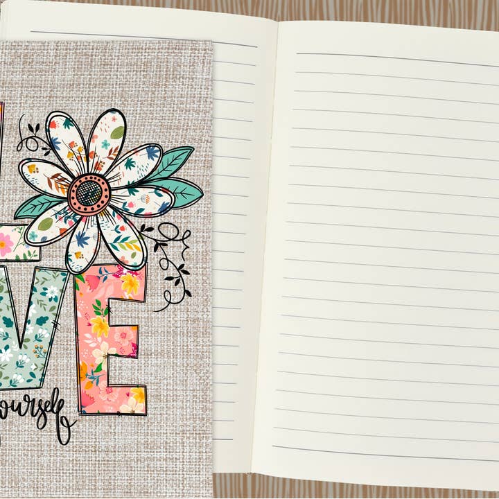 Love Yourself Burlap Journal for wholesale by Goforth Creations