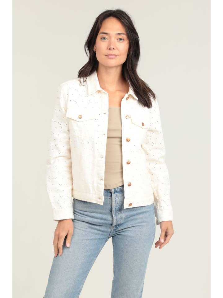 Nostalgia - Wholesale Jacket - Women's - NJC04-EMB EYELET EMBROIDERED BUTTON UP JACKET6