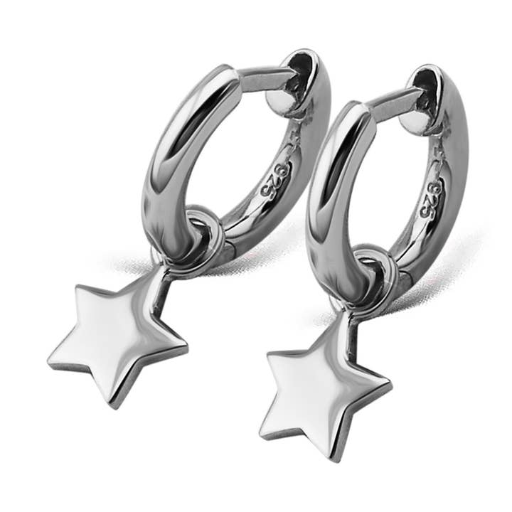 Jwls4u Oorbellen Oorbellen Ster Zilver JE011S voor wholesale door jwls4u