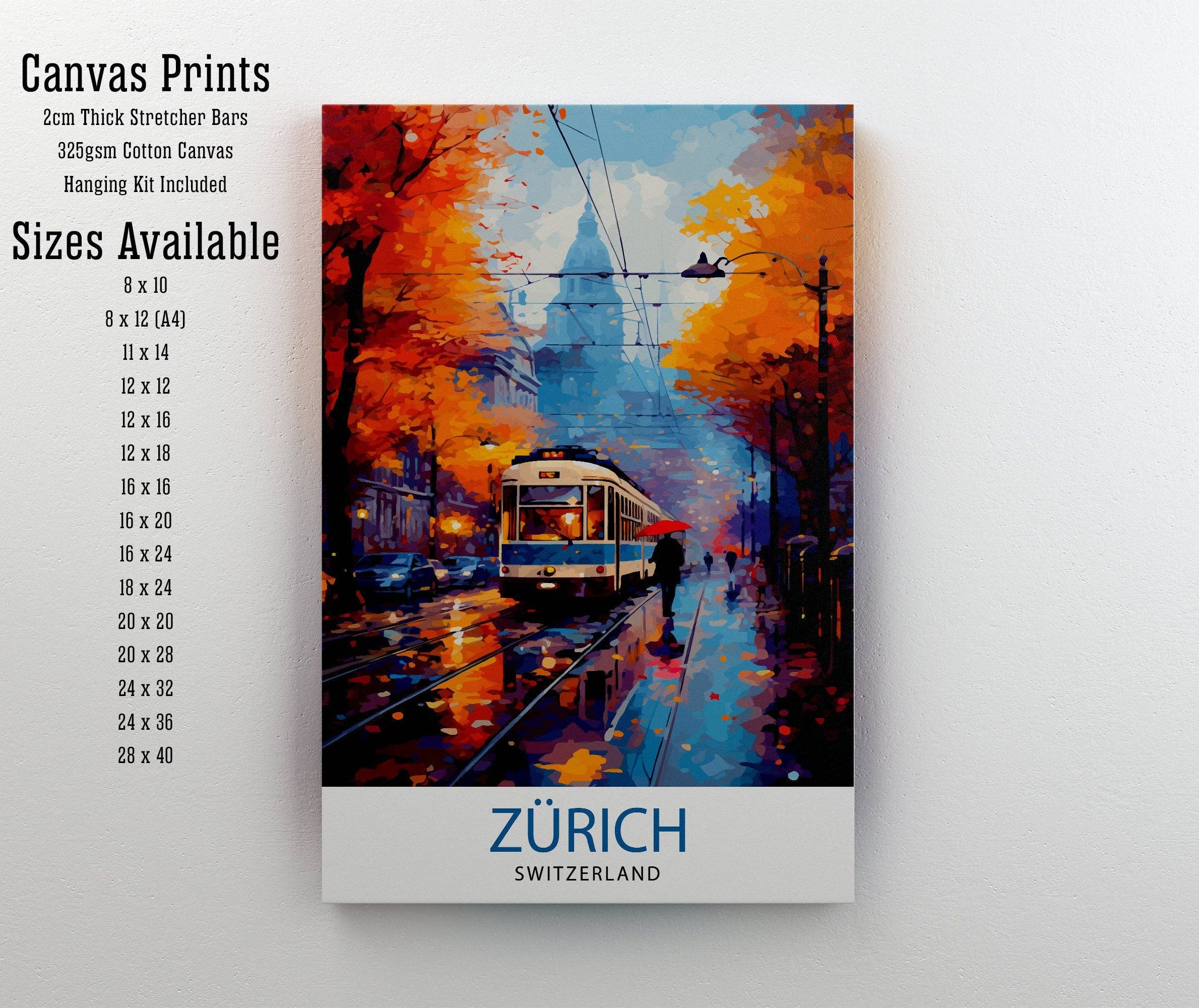 InkNPrintz – wholesale Art print – Zurich Switzerland Travel Poster Zurich1