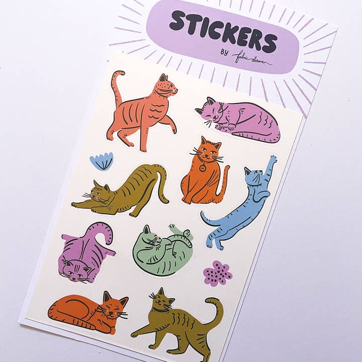 Fabric Drawer - Wholesale Sticker - Cats Sticker Sheet1
