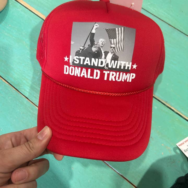 Vibes Hat Company – boné - Unissexo por atacado – Estou com Trump Trucker | Chapéu Donald Trump | Boné eleitoral1