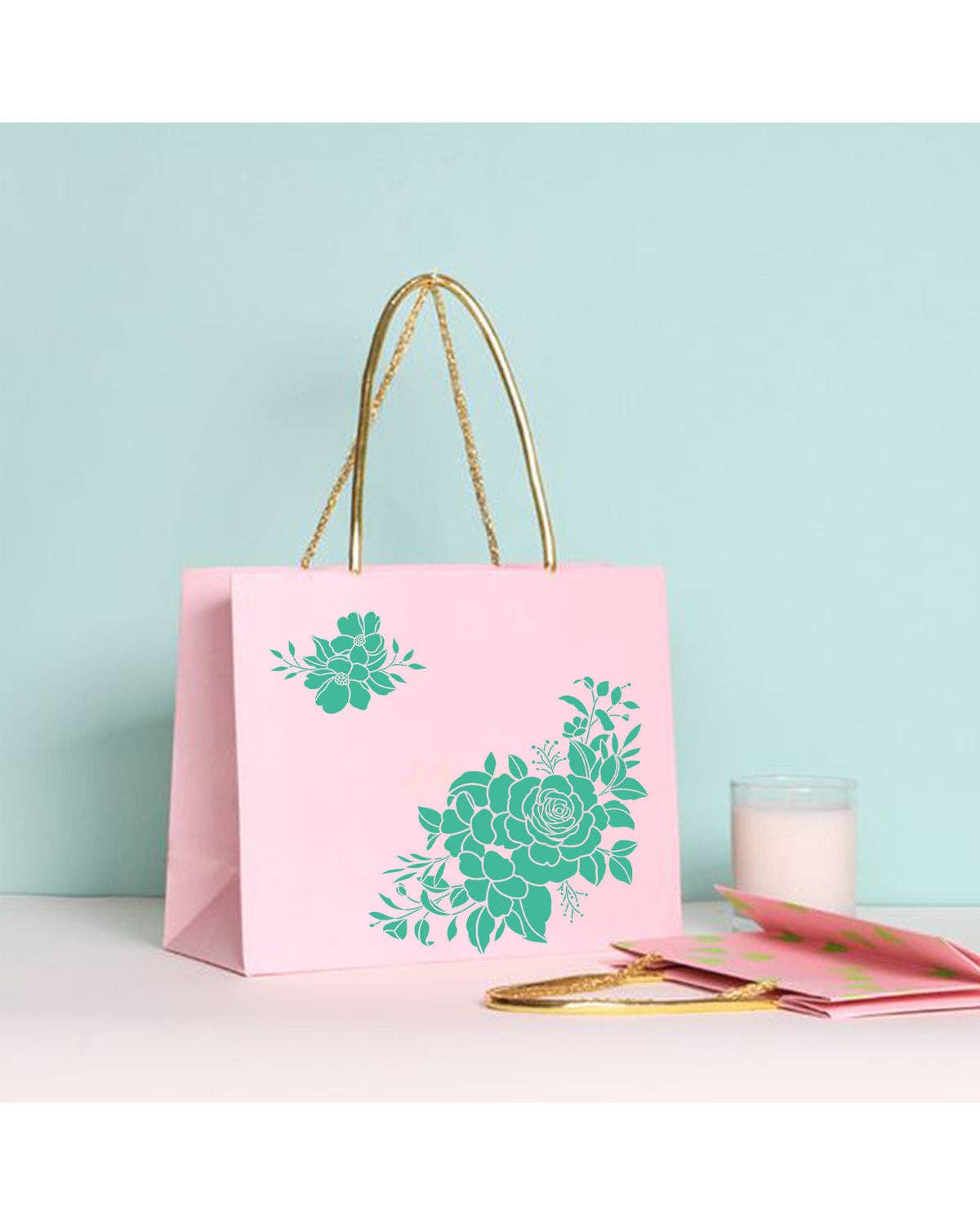 CrafTreat – wholesale Wall stencils – CrafTreat Rose blooms Stencil 12x12 Inches1