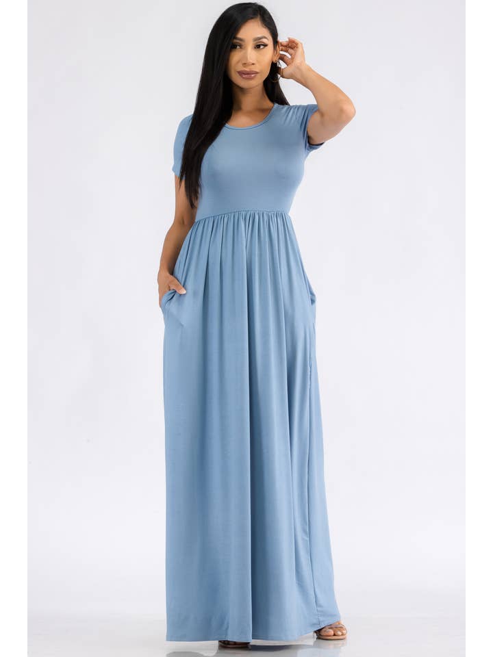 H&H Fashion Inc. - Wholesale Dress - Women's - HH464X-SL - Short Sleeve Maxi Dress
