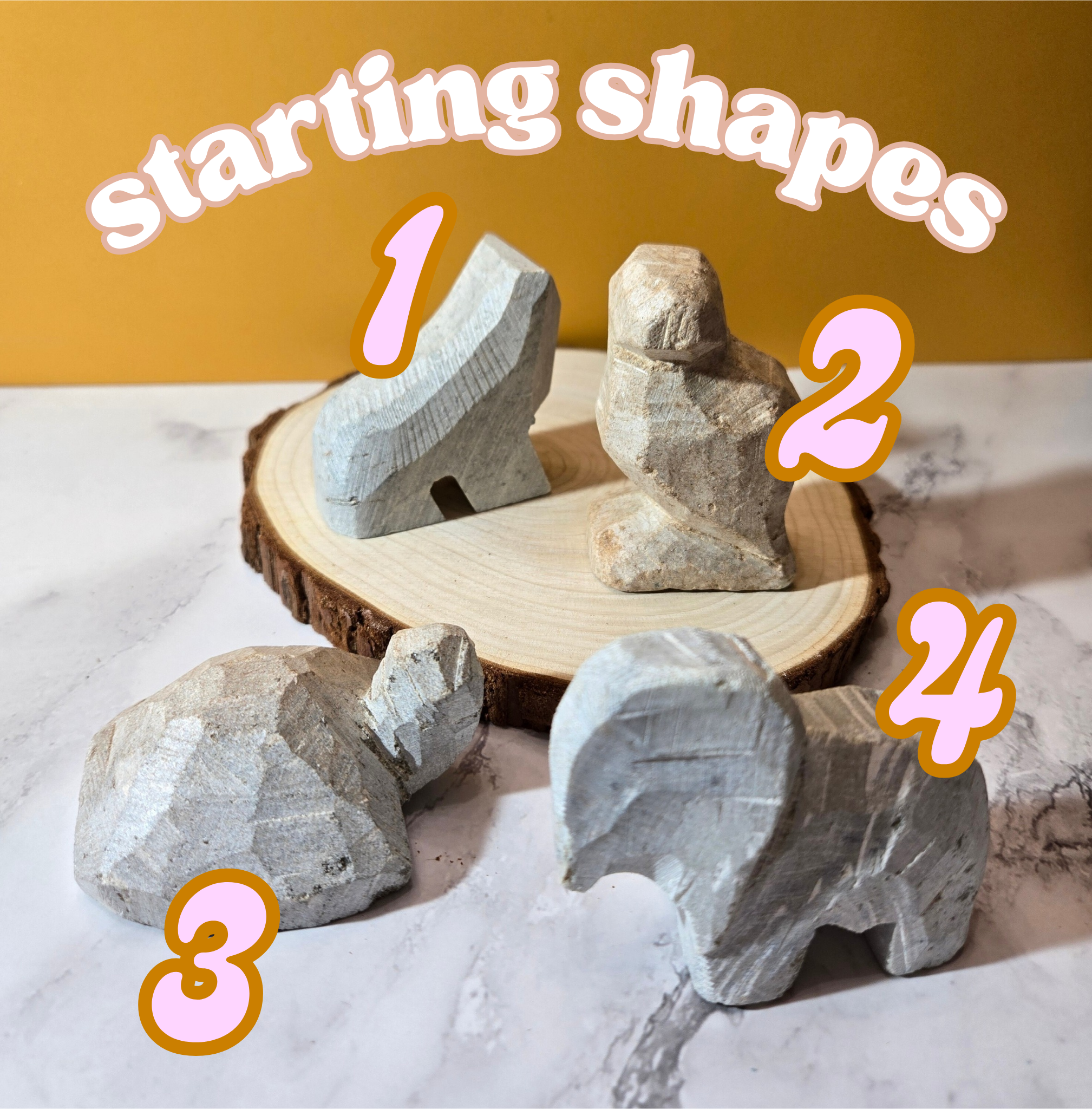 Mosaic Picnic - Wholesale DIY Craft Kit - Stone Carving DIY Craft Kit: Bird Craft Soapstone Animal2