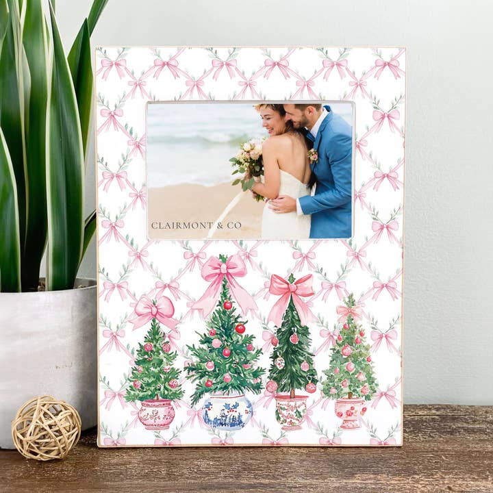 White Lily Frame Vertical-Blush & Baubles - Millennial Christmas for wholesale on Faire2