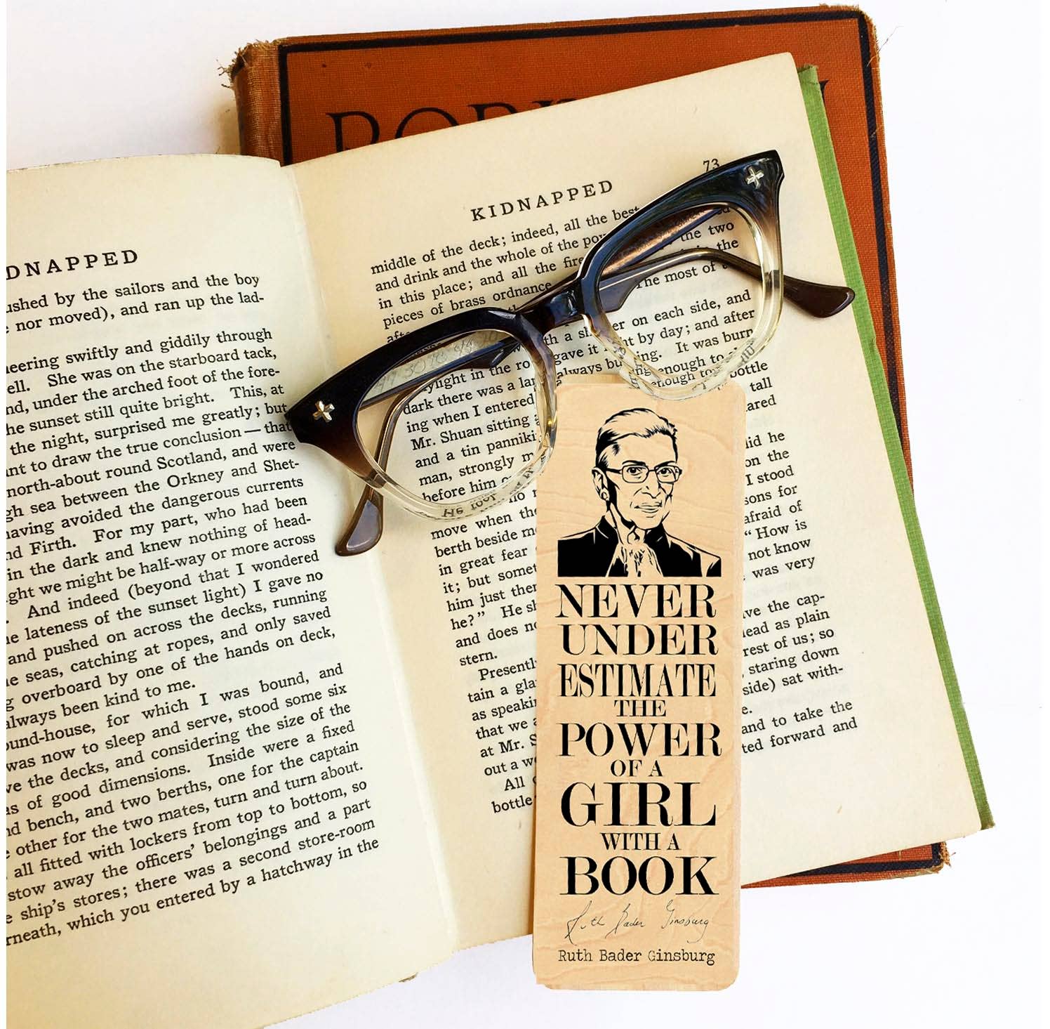 Fly Paper Products - Wholesale Bookmark - Ruth Bader Ginsberg "Power of a girl with a book" Bookmark1