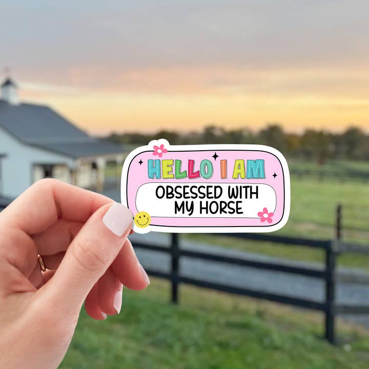 Equestrian Horse Sticker -Waterproof- Obsessed Pink for wholesale by My Fancy Pony