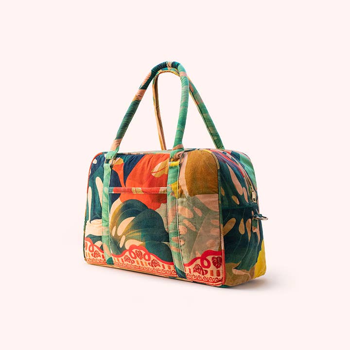 Green *SS26* Luxe Weekender Bag - Exotic Leaves for wholesale on Faire2