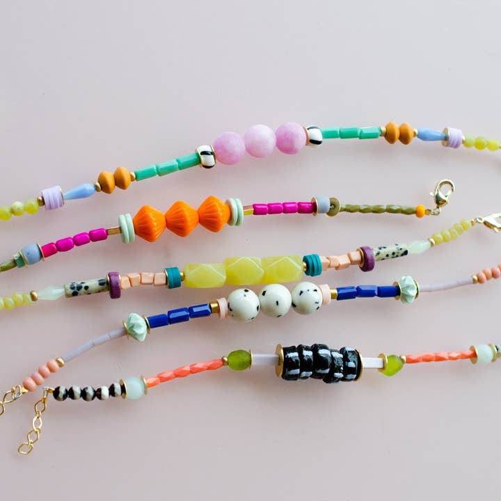 Jill Makes - Wholesale Beaded Bracelet - Zinnia - Colorful Beaded Stacking Bracelets