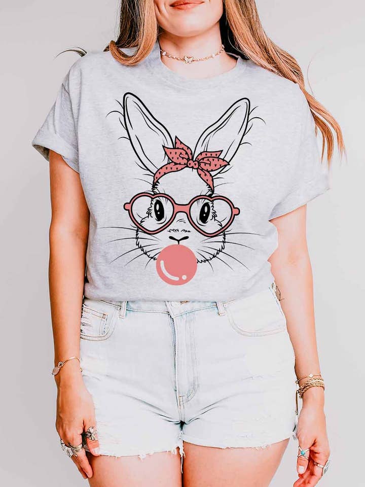Women Graphic Tee, Easter Bunny for wholesale by Khristee