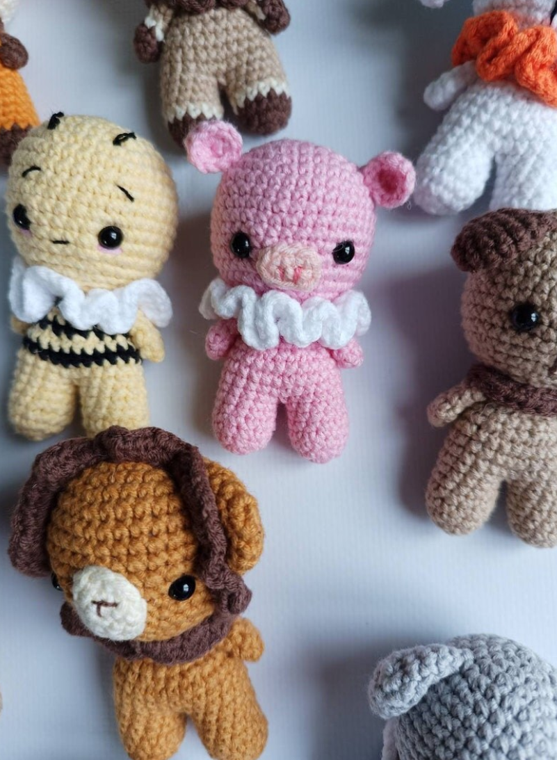 KLABELGIFT - Vendita all'ingrosso Peluche - Bambini e neonati - Portachiavi Mini Animali all'Uncinetto Fatti a Mano – Regalo Amigurumi Carino2