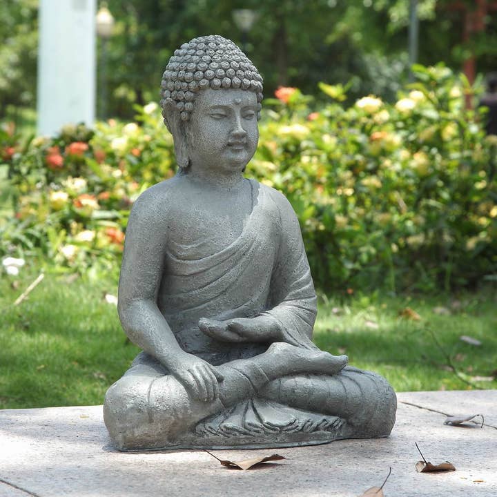 Sitting Buddha - Made from Durable Polyresin for wholesale by Hi-Line Gift Ltd.
