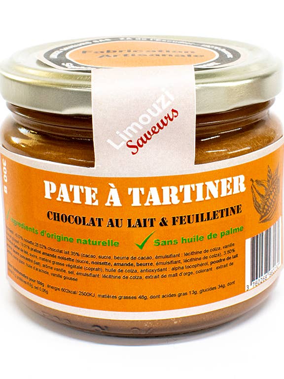 Feuilletine milk chocolate spread 300g for wholesale by Limouzi Saveurs
