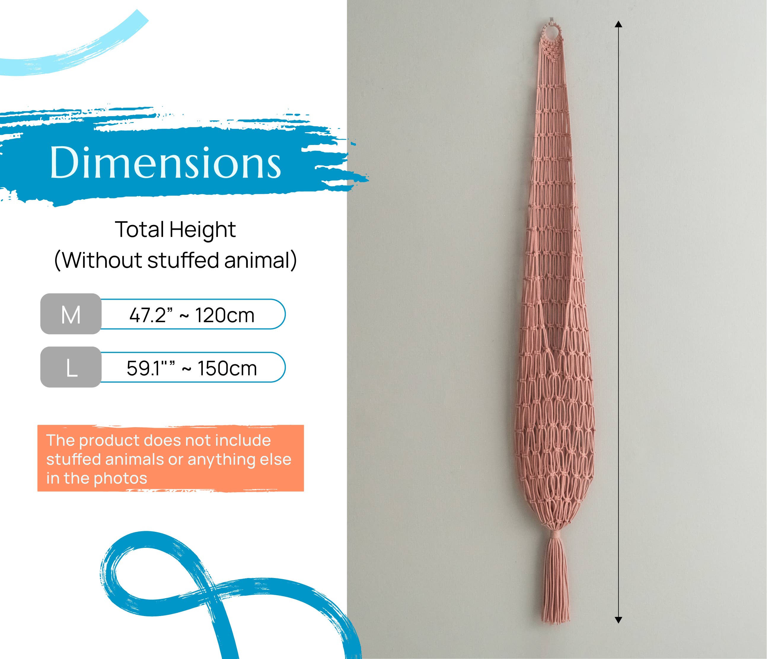 BeanDaikon – wholesale Stuffed/plush toy – Kids & baby – Toy Storage Hammock For Boho Nursery Organization I953