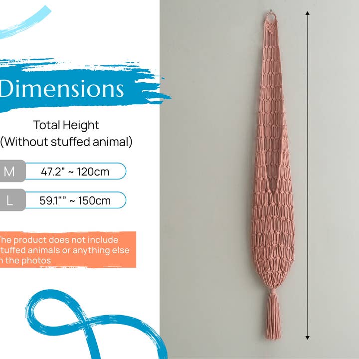 BeanDaikon – wholesale Stuffed/plush toy – Kids & baby – Toy Storage Hammock For Boho Nursery Organization I953