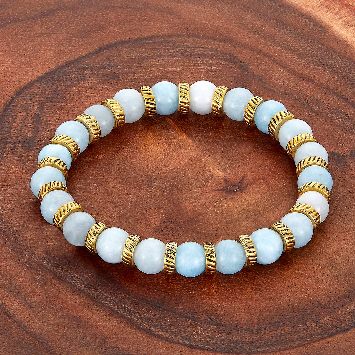 West Coast Jewelry - Vendita all'ingrosso Bracciale con perline - Bracciale elasticizzato con perline di giada tinta (8 mm)2