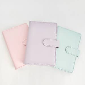 3 Ring Binder 1 Inch SUNEE Cute Binder with 2 Pockets Decorative Pink  Marble