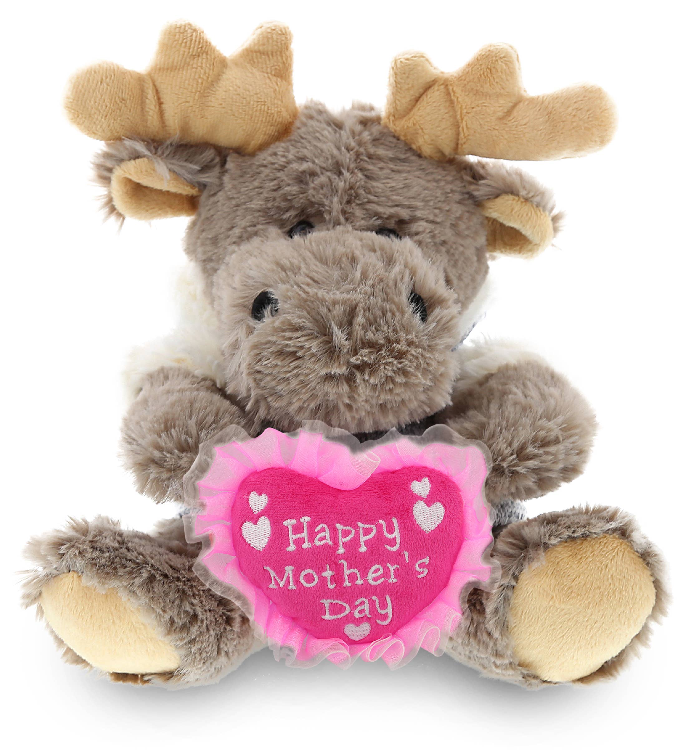 Cota Global - Wholesale Stuffed/Plush Toy - Kids & Baby - Plush Mother's Day Moose with Grey Hooded Sweater