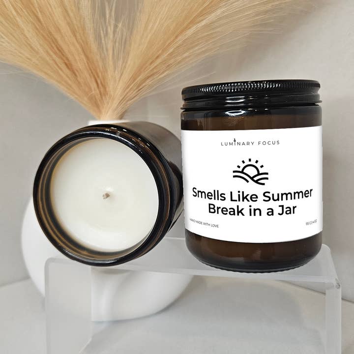 Smells Like Summer Break in a Jar – 8oz/4oz Candle for wholesale by Luminary Focus
