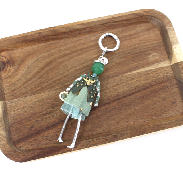 Pretty Persuasions - Wholesale Keychain - Women's - B24127 Stone Adorned French Doll Stainless Steel Keychain12