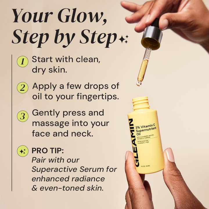 Gleamin - Wholesale Facial Oil - Gleamin - Supernutrient Brightening Oil5