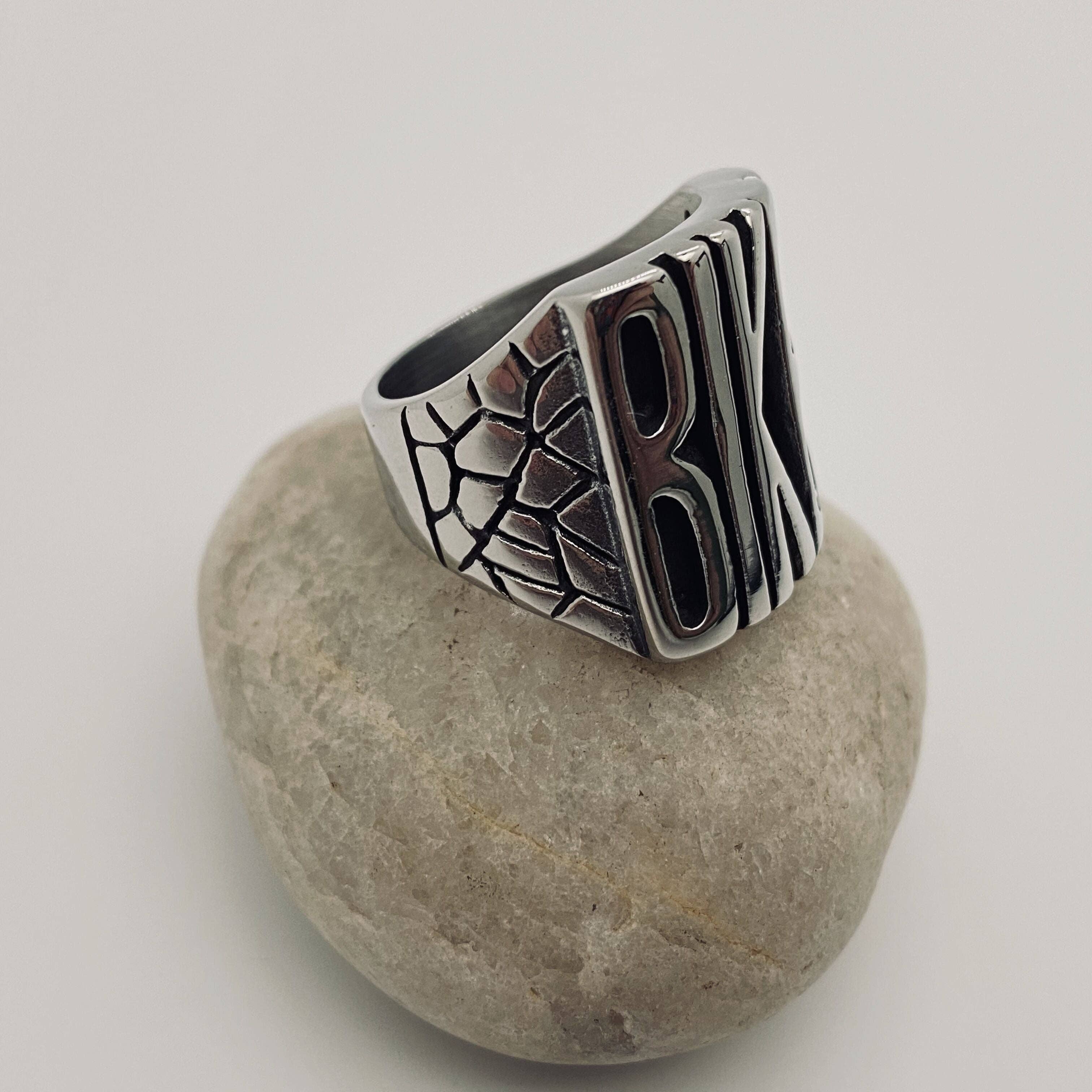 Mio Queena - Venta al por mayor Joyería - Hombre - Anillo de motociclista de acero inoxidable BIKER Serie1