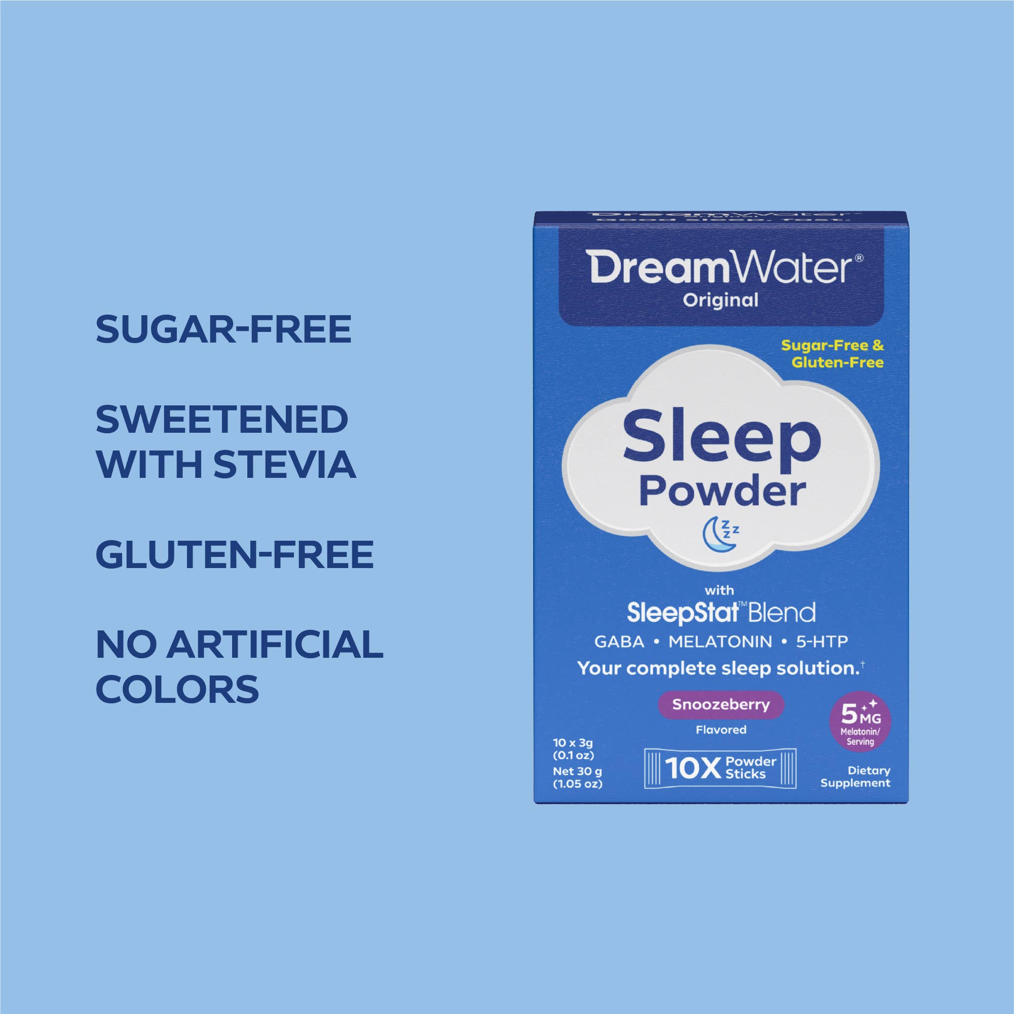 Dream Water - Wholesale Oral Supplement/Vitamin - Dream Water Snoozeberry Sleep Powder, Sugar-Free, 10 pack2