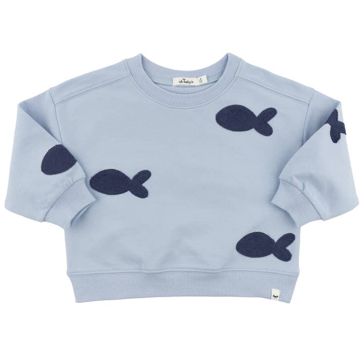 Fish Charlie Sweatshirt FT for wholesale by oh baby!
