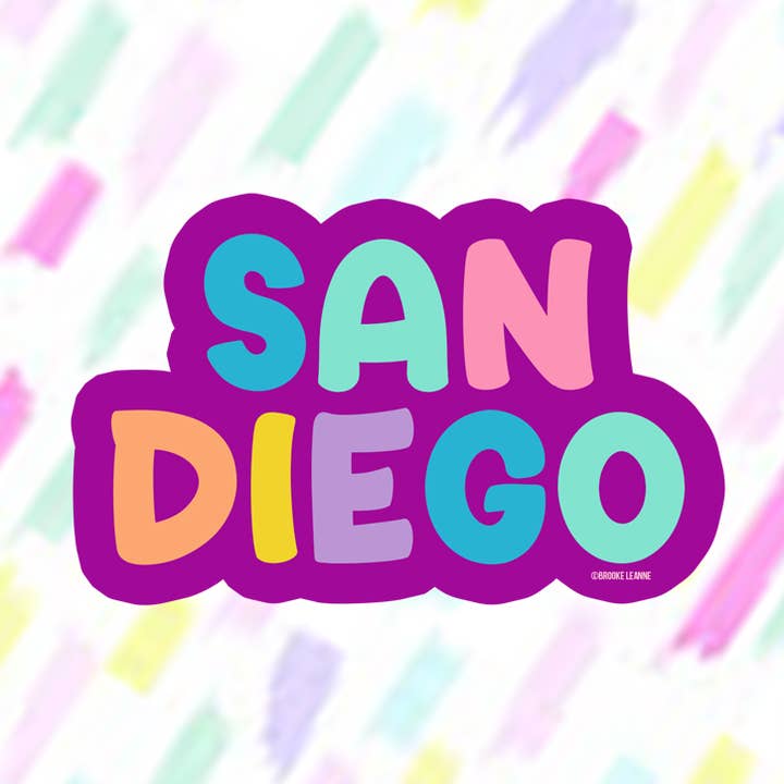 San Diego Vinyl Sticker for wholesale by Brooke LeAnne