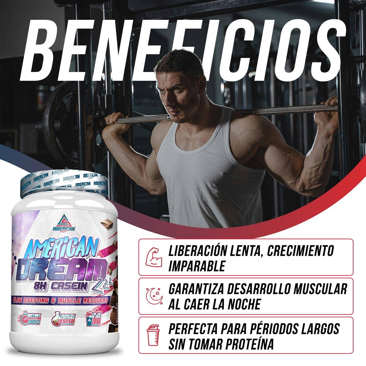 AMERICAN SUPLEMENT S.L. - Vendita all'ingrosso Vitamine/integratori orali - American Supplement | Caseina micellare | 900 grammi4