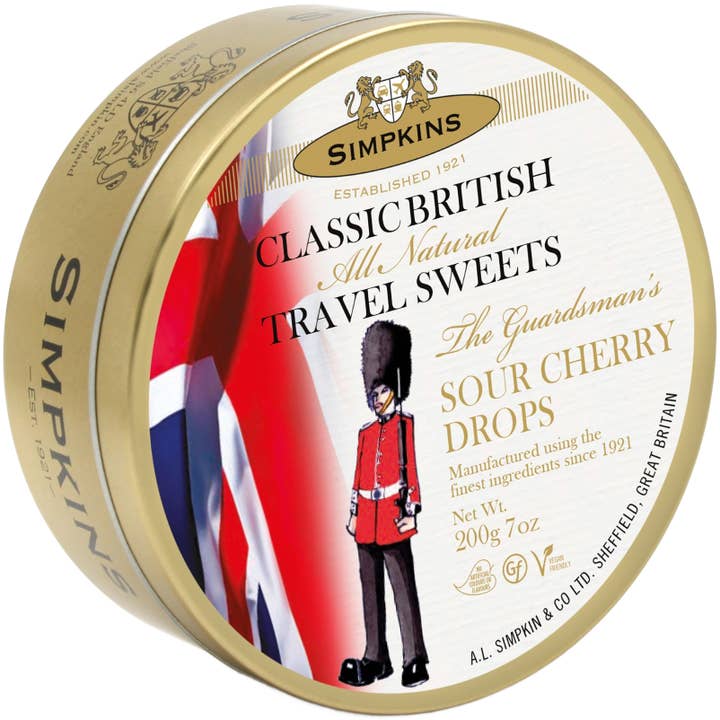 Simpkins Buckingham Palace Guardsman Sour Cherry Drops for wholesale by B&R Classics