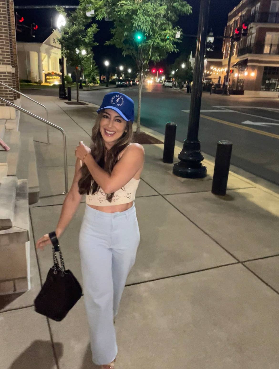 Strong as a mother® Embroidered Trucker Hat - Royal Blue for wholesale on Faire5