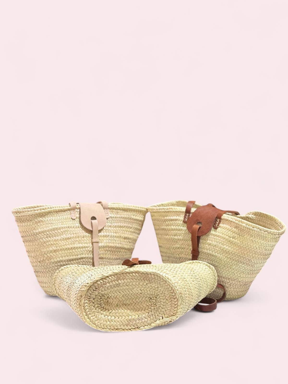 HandmadeBestSeller - Wholesale Beach Bag - Handwoven Straw Basket with Long Leather Strap & Flap 10