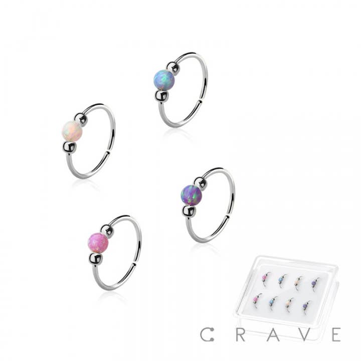 CRAVE – wholesale Nose ring – 8PCS OF 925 STERLING SILVER NOSE HOOP O-RING WITH SYNTHETIC3