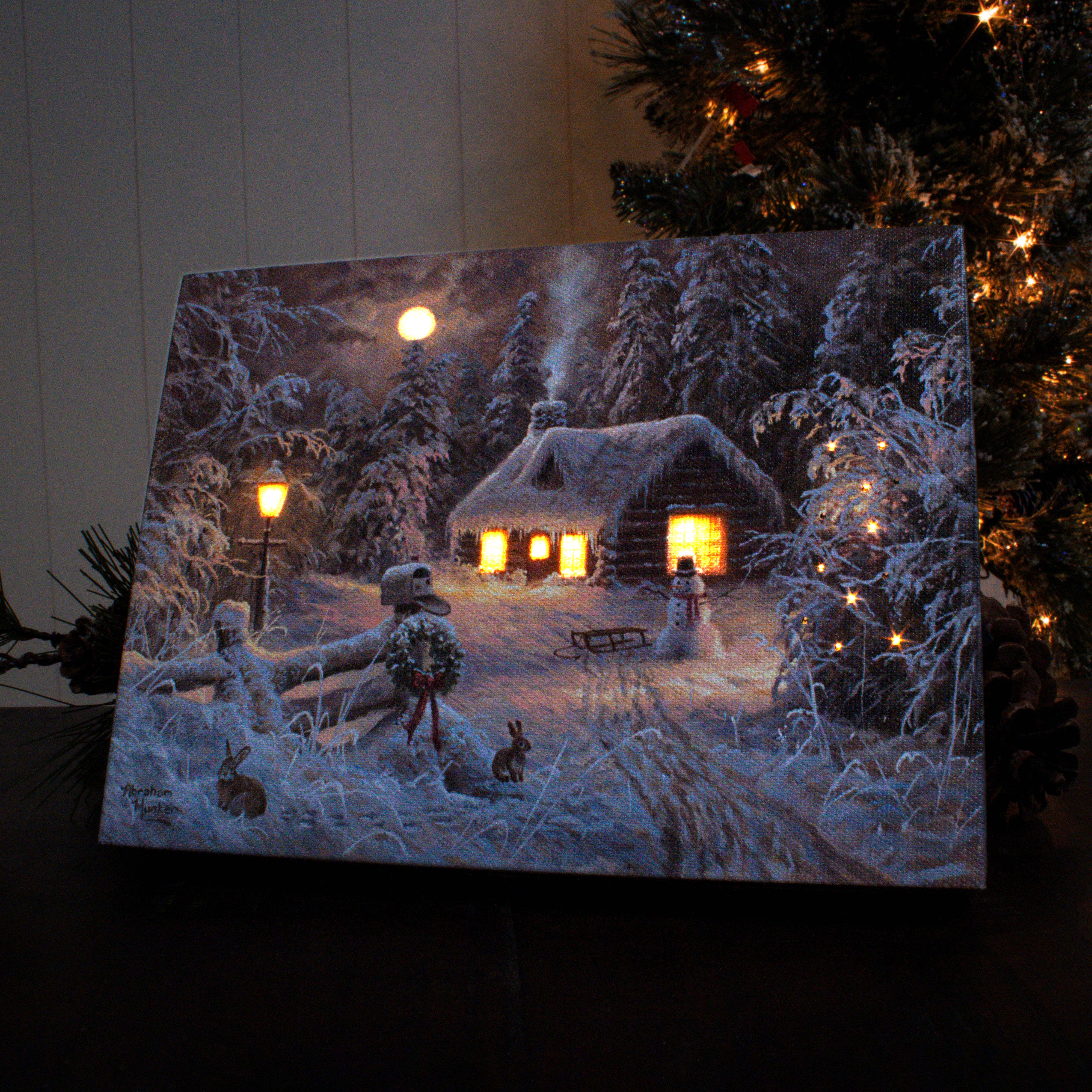 Glow Decor - Vente Décoration de Noël - Toile de table éclairée Holiday Home 8 x 62