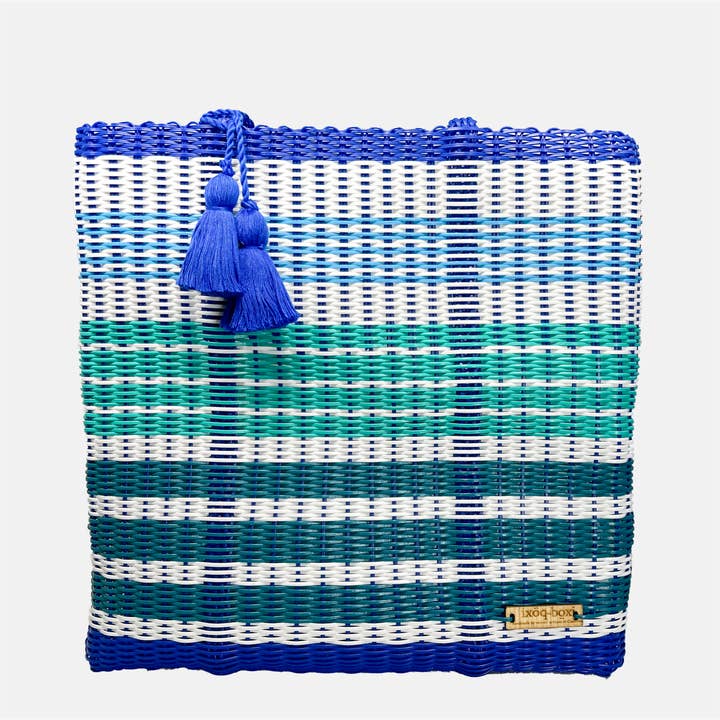 Ixoq Recycled Plastic Cesta Tote Ex-Large ~ Gradient Stripe for wholesale by ixöq