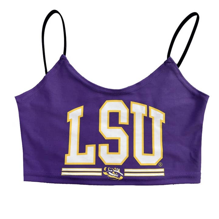 LSU Purple Spaghetti Tank for wholesale by Lojo Collegiate Apparel