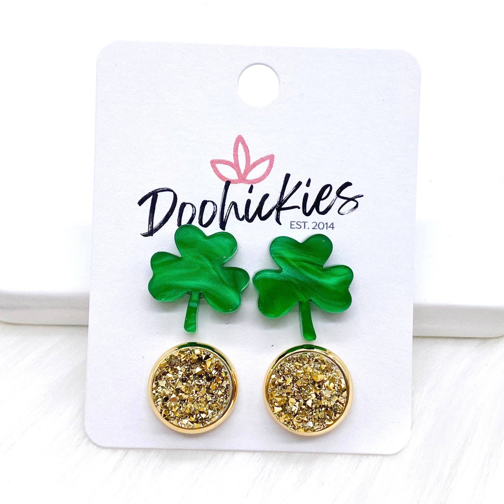 Doohickies - Venta al por mayor Juegos de joyas - Pendientes Feelin' Lucky Duos (3 opciones)2