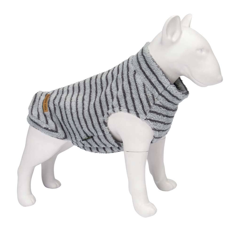 Gray 2 Pack Striped Dog Fleece Sweater for wholesale on Faire10