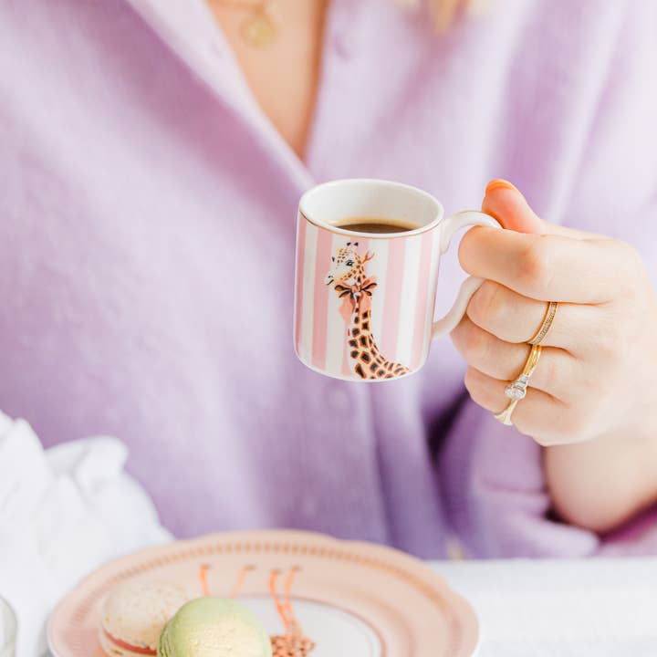 Yvonne Ellen - Wholesale Coffee/Tea Cup - Yvonne Ellen Animal Espresso Cup & Saucers, Set of 2